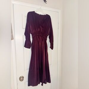 Zara Deep Burgundy Long Sleeve Dress